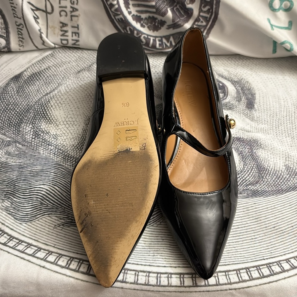 J.Crew Mary Jane Flats with gold buttons. Size 6.5. GUC - Picture 7 of 7